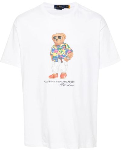 Ralph Lauren Weiße polo bear graphic t-shirts und polos
