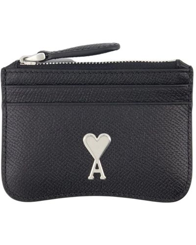 Ami Paris Herz modell reißverschluss brieftasche - Schwarz