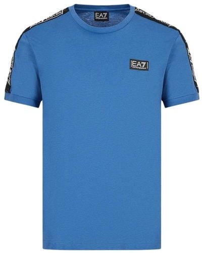 EA7 Ea7 emporio armani shirt kurzarm-t-shirt mit rundhalsausschnitt und logo-print aus baumwolle - Blau