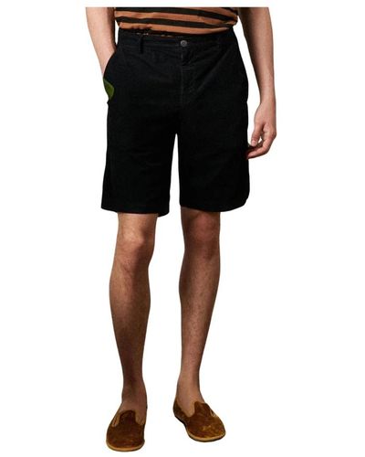 Massimo Alba Slim fit corduroy shorts - Nero