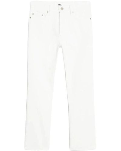 Ami Paris Cropped Jeans - White