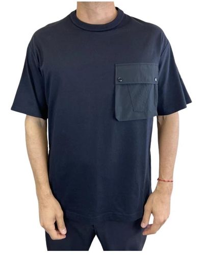 Belstaff Schwarzes t-shirt mit kurzen ärmeln - Blau