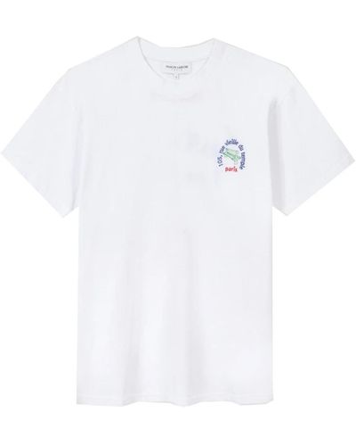 Maison Labiche T-shirt con logo ricamato - Bianco