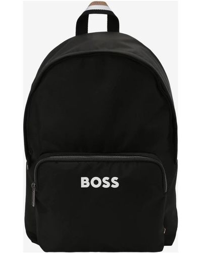 BOSS 3d logo rucksack - schwarzes beschichtetes canvas