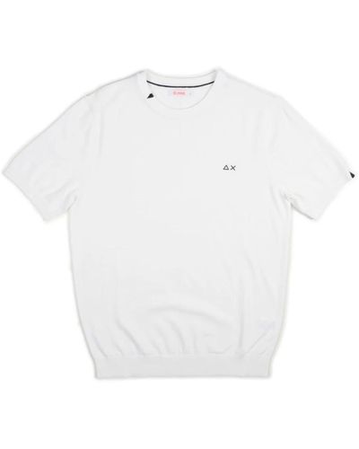 Sun 68 T-shirt filo in creme - Weiß