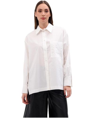 Beatrice B. Camicia bianca con tasca sul petto in misto cotone - Bianco