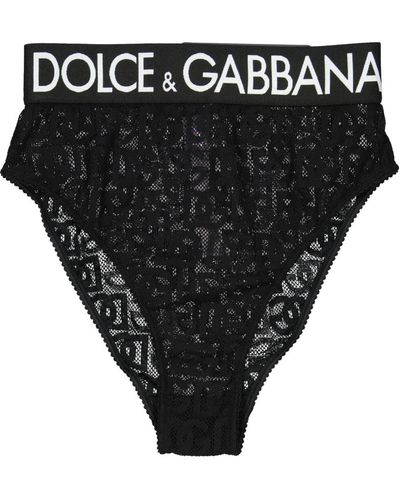 Dolce & Gabbana Fondi mesh cheeky vita alta - Nero