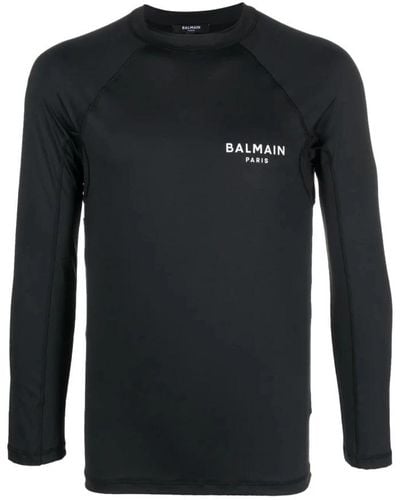 Balmain Long Sleeve Tops - Black