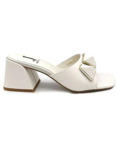 Jeannot Heeled Mules - Natural