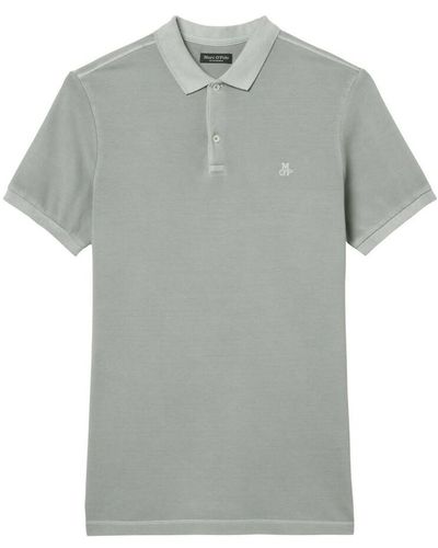 Marc O' Polo Short sleeve polo shirt in piqué fabric - Gris