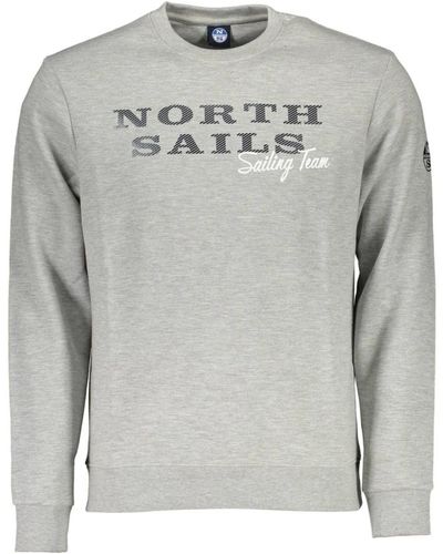 North Sails Er Baumwollpullover mit Logo-Print - Grau