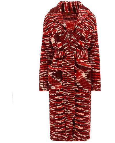 Missoni Belted Coats - Red
