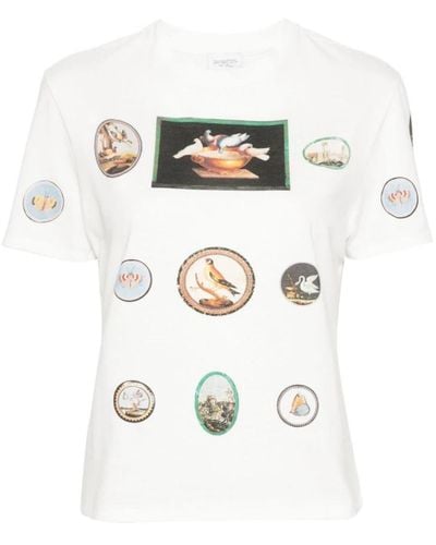 Giambattista Valli Kariertes print-t-shirt - Weiß