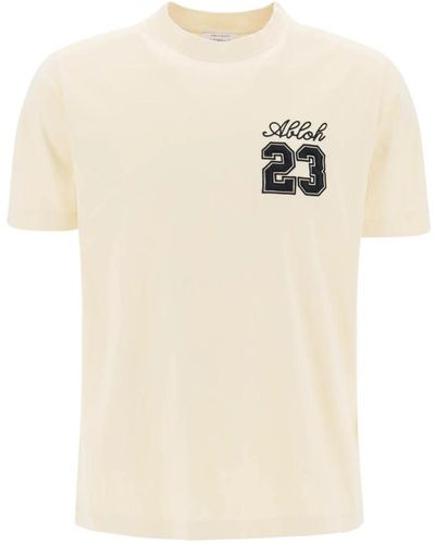 Off-White c/o Virgil Abloh Logo besticktes crew neck t-shirt - Natur