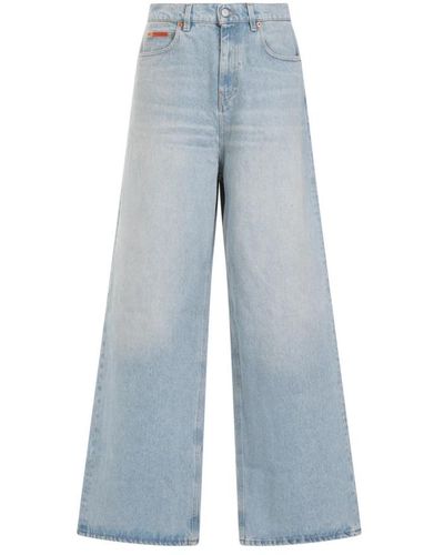 Martine Rose Bleached wash wide leg jeans - Blu