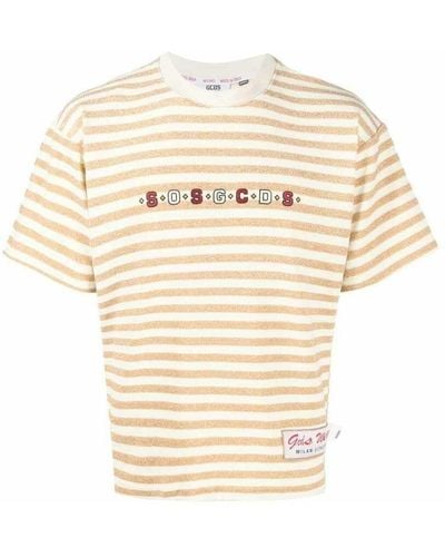 Gcds Stripe regular t-shirt - Marrone