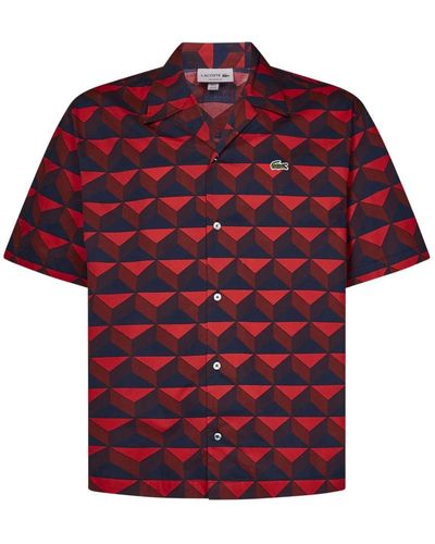 Lacoste Short sleeve camicie - Rosso