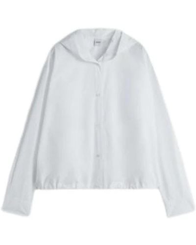 Aspesi Camicia in popeline di cotone bianca con cappuccio - Bianco