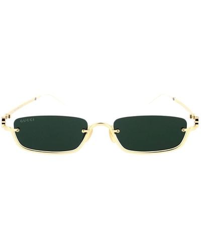 Gucci Rechteckige sonnenbrille mit essentiellem design - Grün
