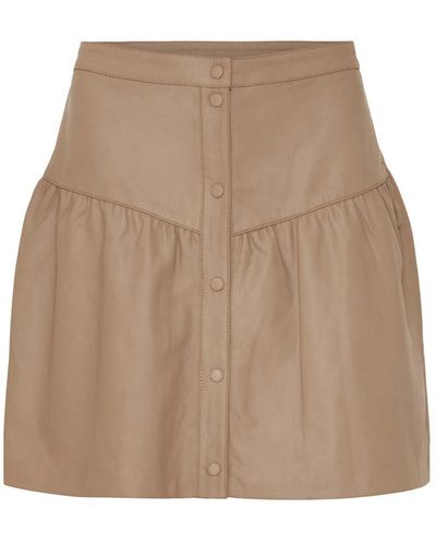 Notyz Leather Skirts - Brown