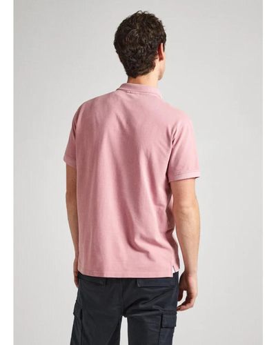 Pepe Jeans Baumwoll piqué kurzarm polo shirt - Pink