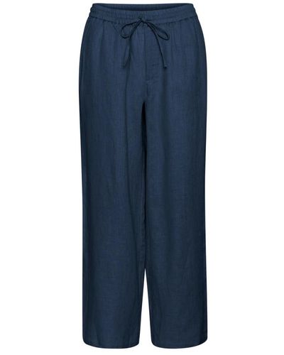 Cream Wide trousers - Azul