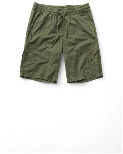Blauer Militärgrüne bermuda-shorts mit seitentaschen