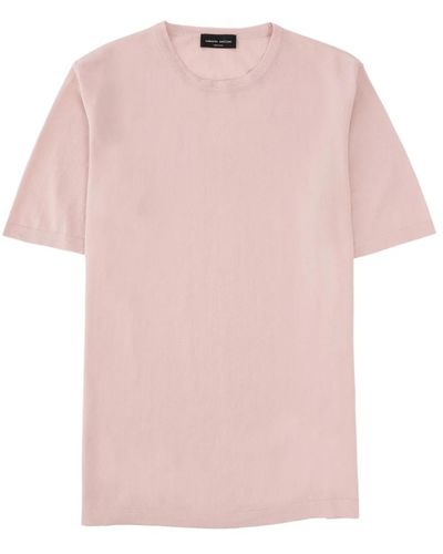Roberto Collina Besticktes strick t-shirt - Pink