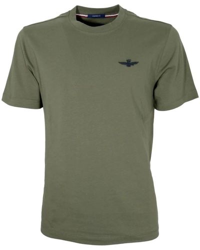 Aeronautica Militare T-shirt in jersey di cotone verde ts2065