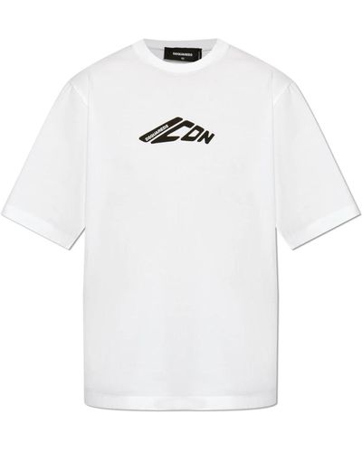 DSquared² Bedrucktes t-shirt - Weiß