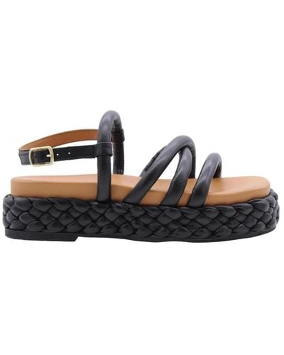 Dwrs Label Stilvolle flache sandalen für frauen - Schwarz