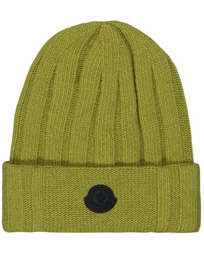 Moncler Logo beanie in silicone - Verde