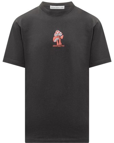 Department 5 Rundhals t-shirt mit einzigartiger brusttasche - Schwarz