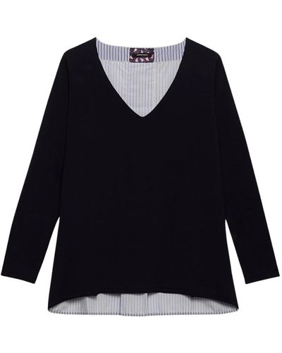 Elena Miro Knitwear > v-neck knitwear - Bleu