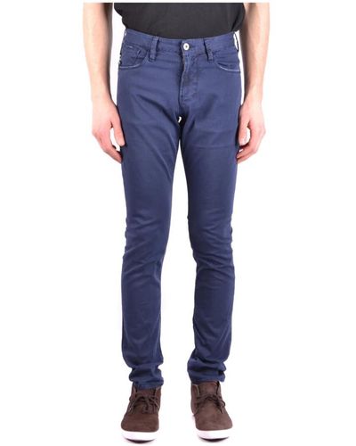 Armani Trousers > slim-fit trousers - Bleu