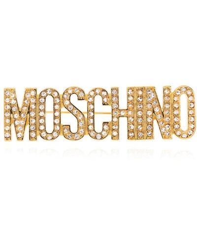 Moschino Brosche mit logo - Mettallic