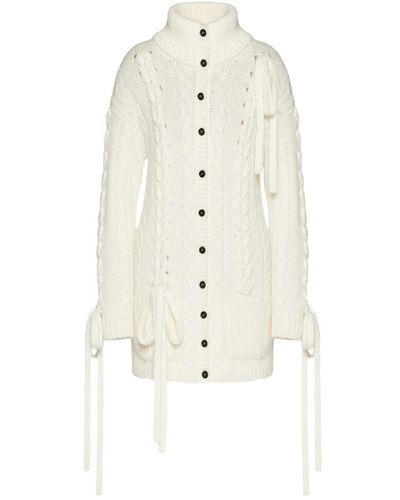 RED Valentino Maxi cardigan in misto mohair con twist - Bianco