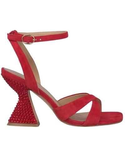 Alma En Pena. High Heel Sandals - Red