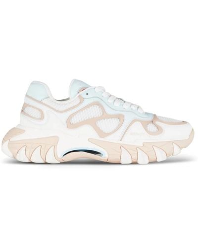 Balmain B-east trainers in coloured leather and mesh - Blanco