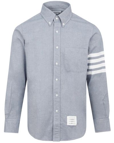 Thom Browne Straigth fit flannel shirt - Blu