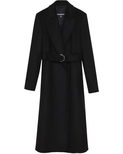 Patrizia Pepe Cappotto cappotto essenziale con cintura - Nero