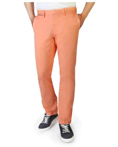 Tommy Hilfiger Baumwollhose mit knopf- und reißverschluss - Orange