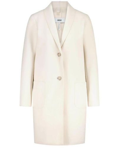 Cinque Single-Breasted Coats - White
