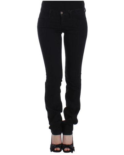 CoSTUME NATIONAL Schwarze straight leg jeans mit logo-details