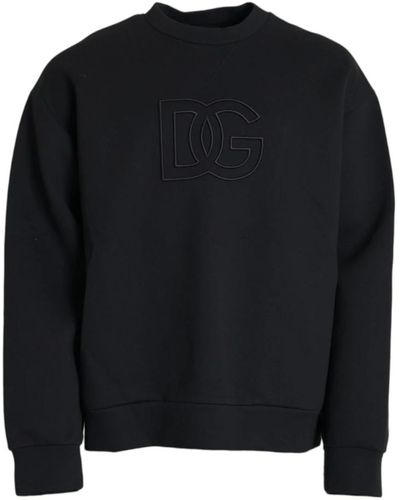 Dolce & Gabbana Schwarzer dg logo pullover sweater