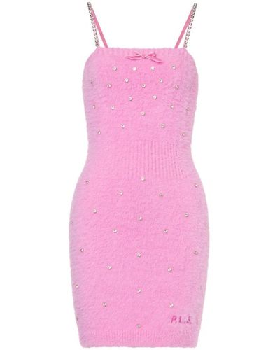 Philosophy Di Lorenzo Serafini Super Soft Knit Minidress With Rhinestones - Pink