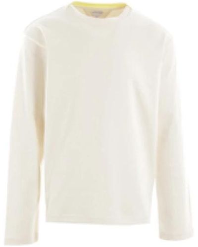 Bottega Veneta Rotes langarm-t-shirt mit gelbem detail - Weiß