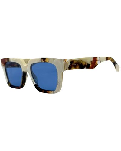 Gucci Quadratische sonnenbrille mit marmoreffekt - Blau