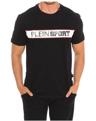 Philipp Plein T-shirt mit kurzen ärmeln und markendruck,kurzarm t-shirt mit markendruck,t-shirt mit kurzem ärmel und markendruck - Schwarz