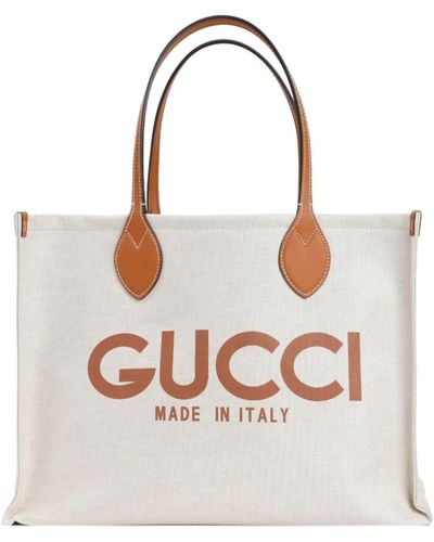 Gucci Logo canvas tote bag - Weiß